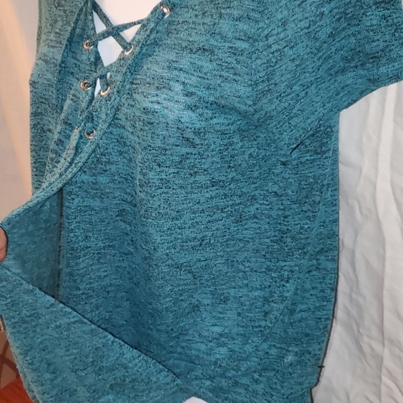 Juicy Couture Teal and black semi wrap shirt XS - Picture 4 of 9